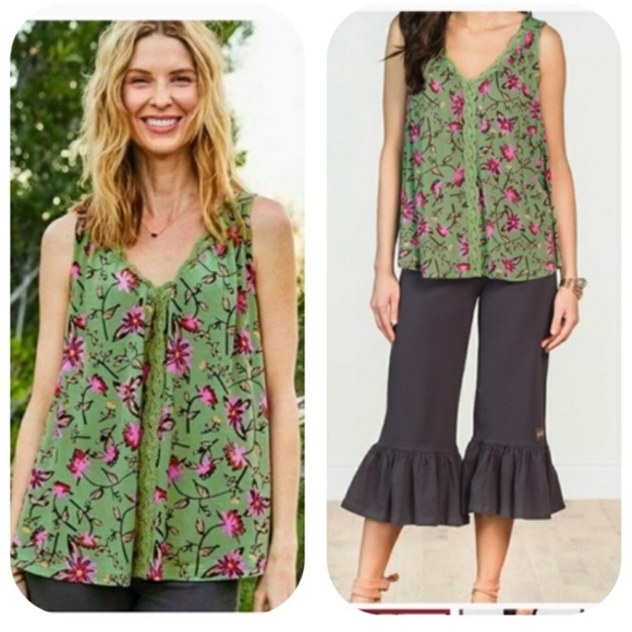 Matilda Jane Weekend Away Tank Top Floral SzS - Picture 1 of 5